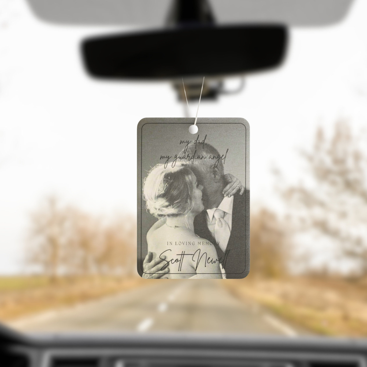 Custom Photo Guardian Angel Memorial, Personalized Air Freshner, Car Rearview Mirror For My Husband, Keepsake Gift,In Loving Memory Sympathy