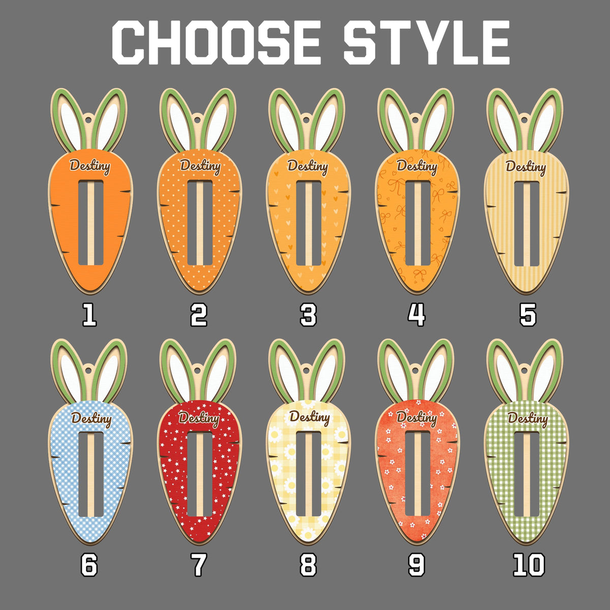 Custom Easter Bunny Money Holder, Personalized Wooden Easter Name tag, Easter Gift for Kids