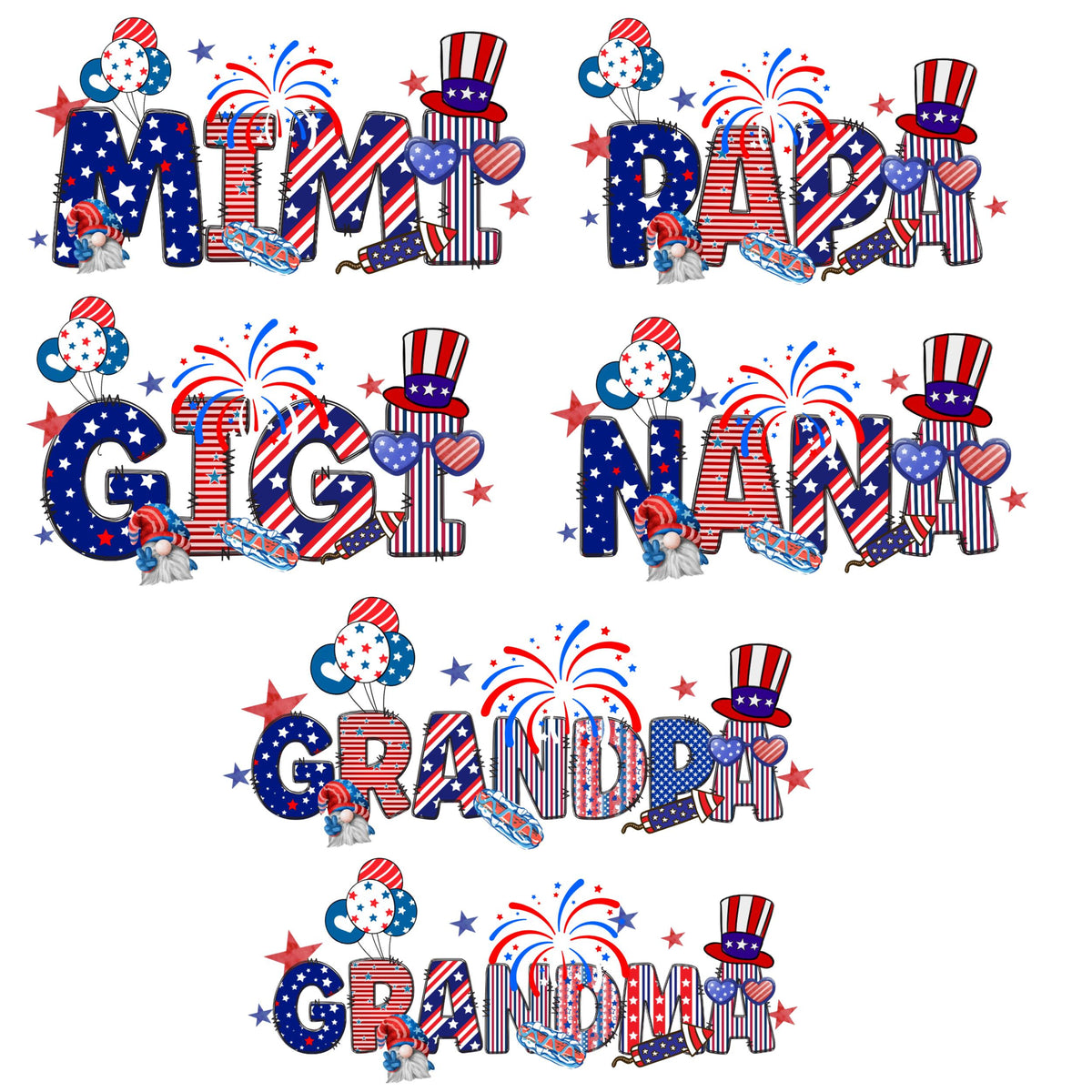 Personalized Grandpa Shirt, Patriotic 4th of July Grandma Shirt, Patriotic Nana 4th Of July Grandma And Grandkid Name Shirt, 4th Of July Mimi