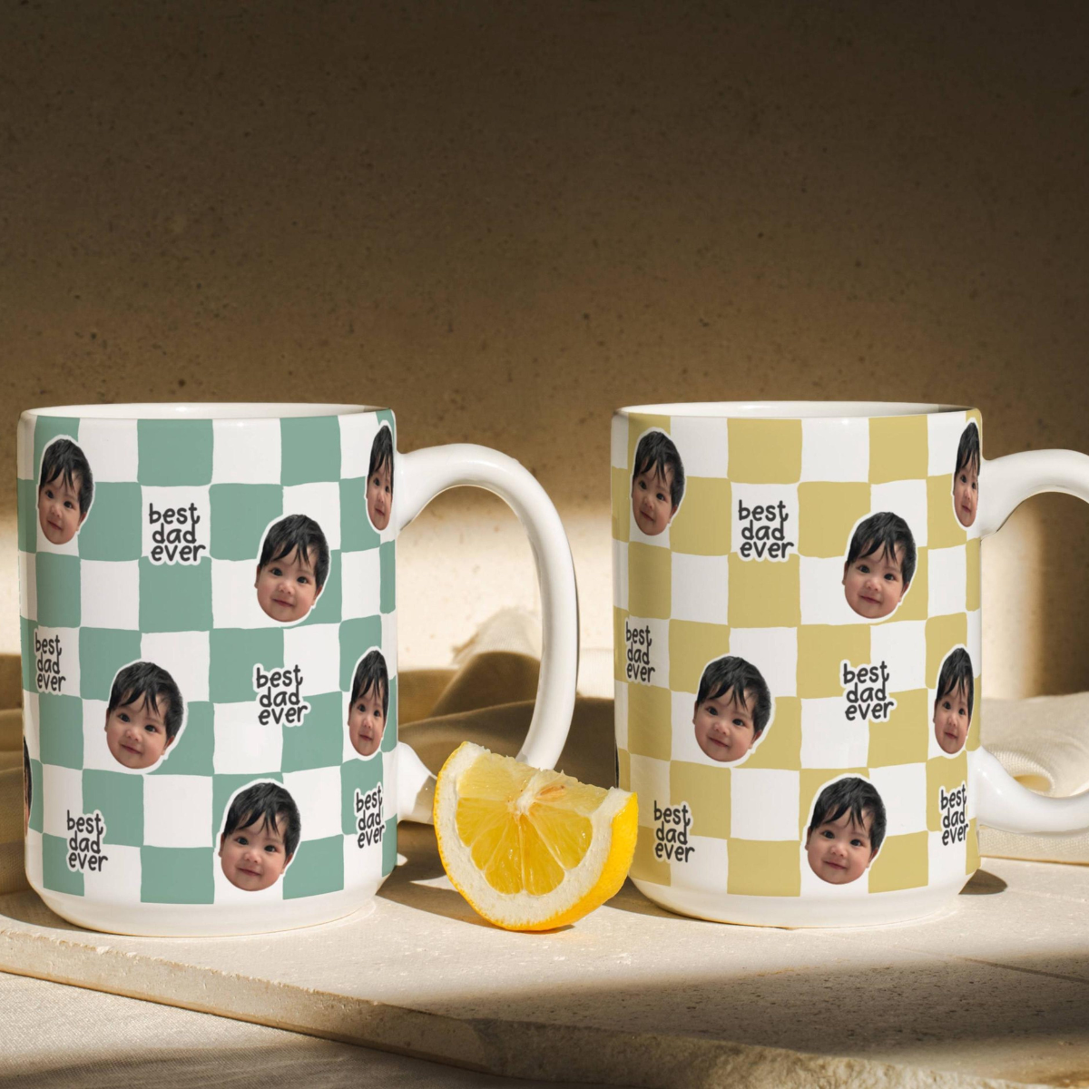 Best Dad Ever Custom Baby Photo Retro Mug, Personalized Father's Day Gift, First Time Daddy Appreciation, Dad's Birthday Present