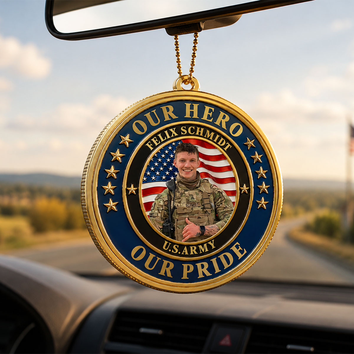 Family Pride America 250 with Picture  - Real 3D Raised Ornament