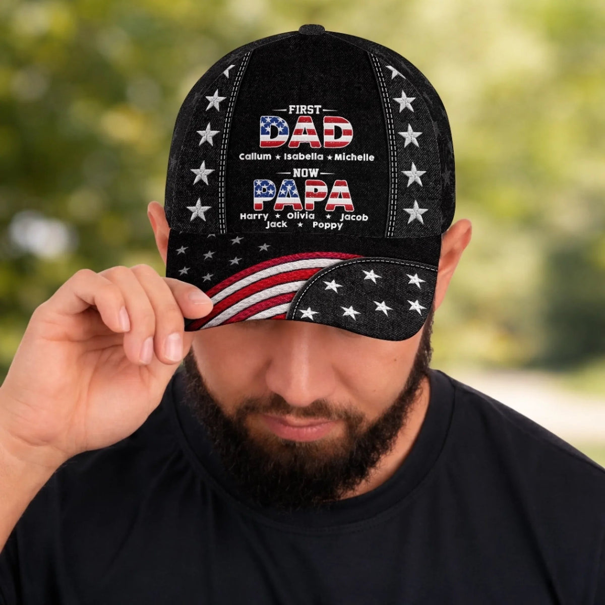 First Dad Now Papa American Legend Dad - Personalized Classic Cap - Gift For Dad, Papa, Father's Day Gift