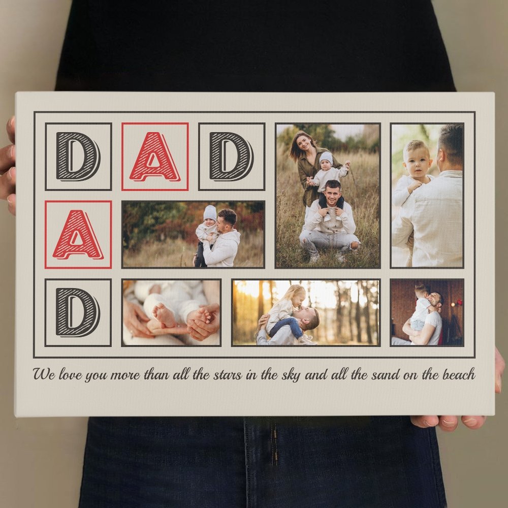 Dad, Custom Photo, Custom Text - Personalized Canvas - Gift For Dad, Father's Day, Birthday Gift