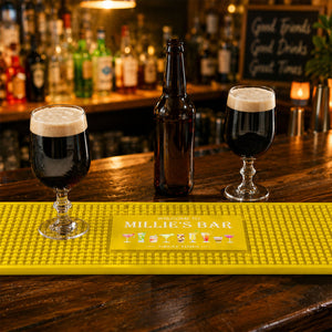 Home Bar Pub Accessories Art,Rubber Bartender Mat - Personalized Bar Mat