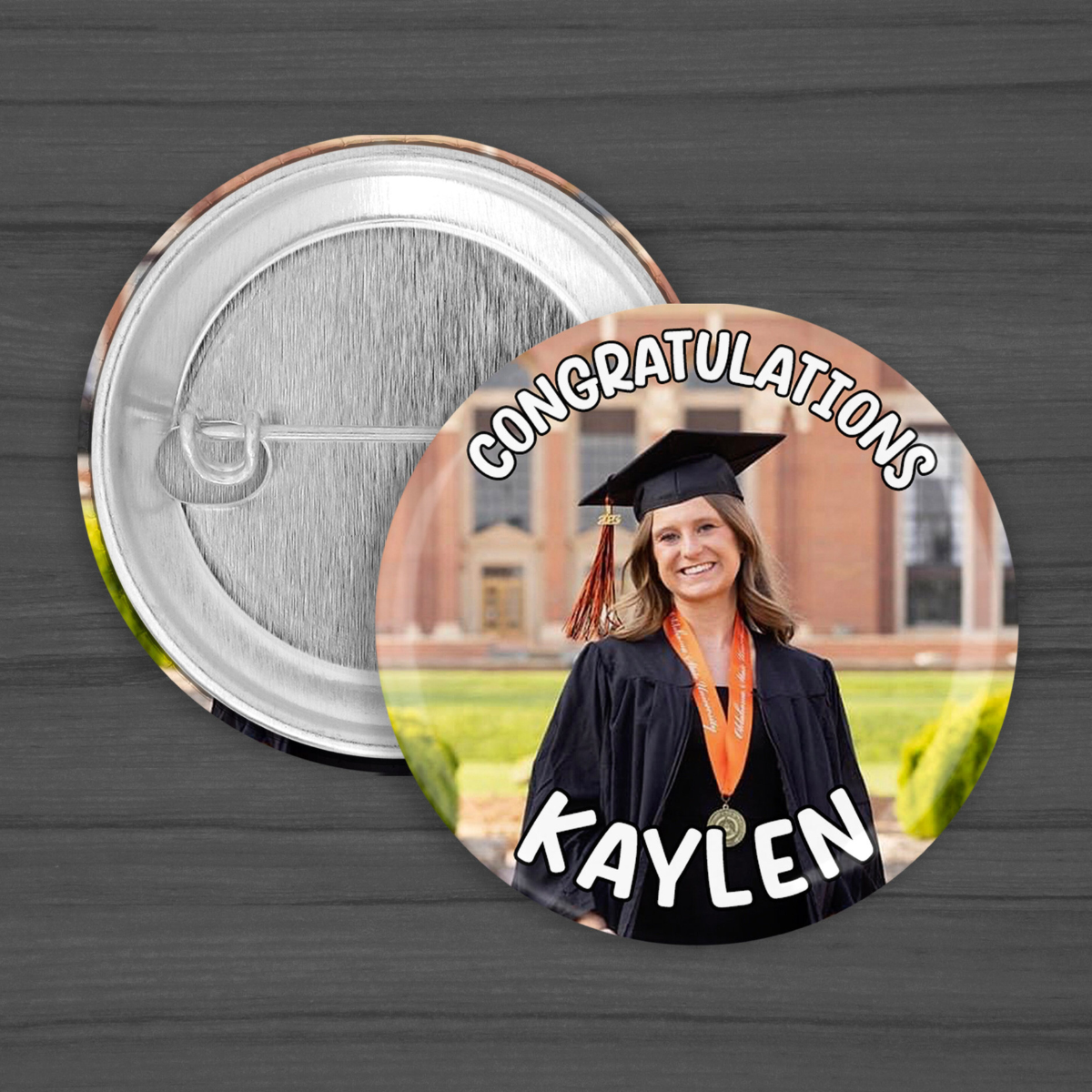 Photo and Text Button Pins, Personalized Picture Pins, Gift For Birthday Party, Baby Shower, Graduation