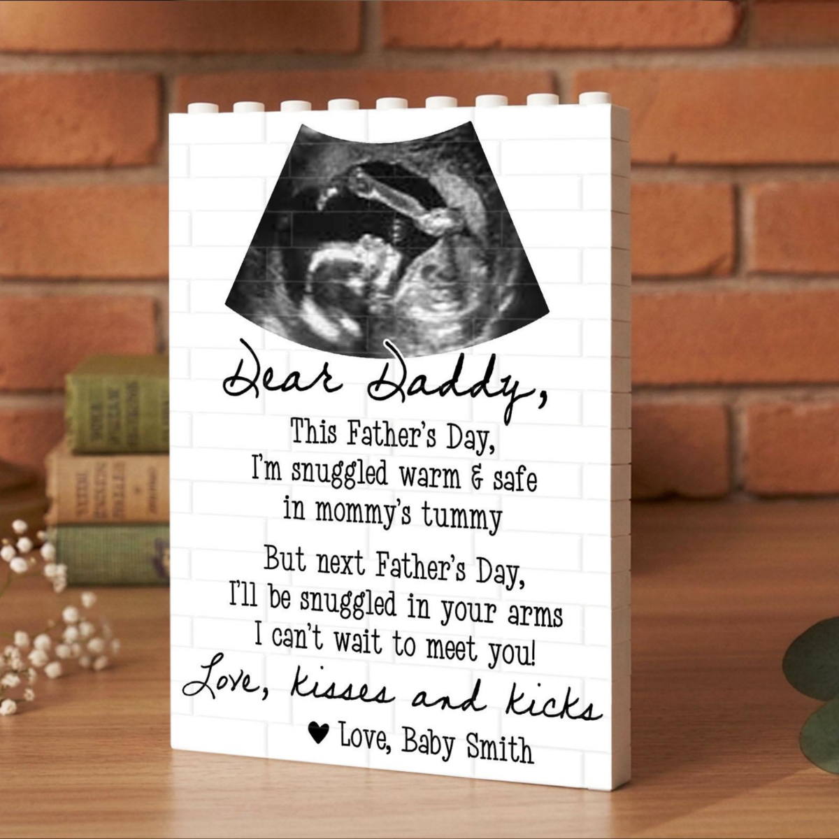 Personalized Ultrasound Photo Fathers Day Gift, Dad To Be Present, New Dad Pregnancy Keepsake, Baby Scan Photo, Daddy Gift From The Bump