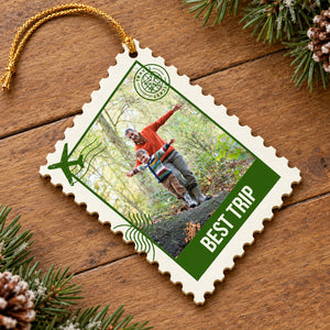 Postage Stamp Memories Family Photo - Personalized Ornament
