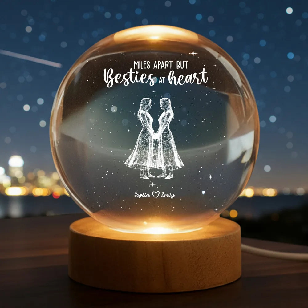You Are The Sister I Got To Choose - Personalized Crystal Ball LED Night Light - Birthday Gift Friendship Gift for Besties, Best Friends