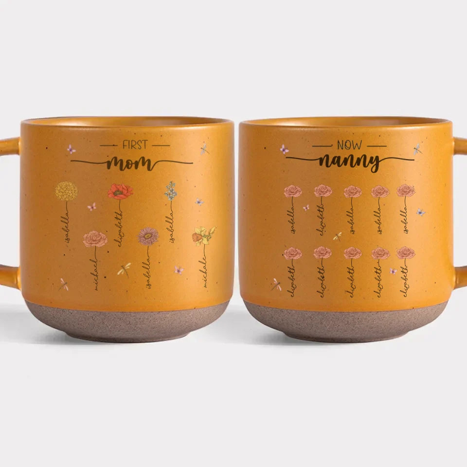 First Mom, Now Grandma - Custom Printed Pottery Mug - Gift For Mom, Grandma