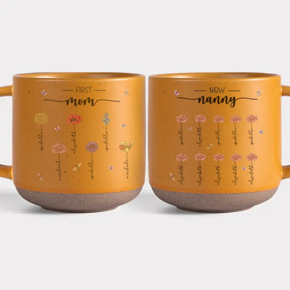 First Mom, Now Grandma - Custom Printed Pottery Mug - Gift For Mom, Grandma