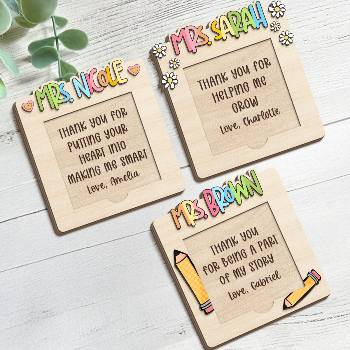 Personalized Teacher Appreciation Gifts, Custom Sticky Note Holder, Teacher Desk Decor, Thank You Gift, Gift For Teacher, Post Note Holder