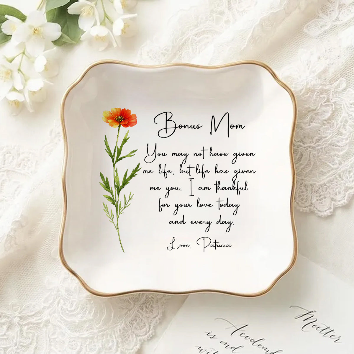 Bonus Mom You May Not Have Given Me Life - Personalized Ring Dish For Bonus Mom Gifts, Wedding Gift To Step Mom