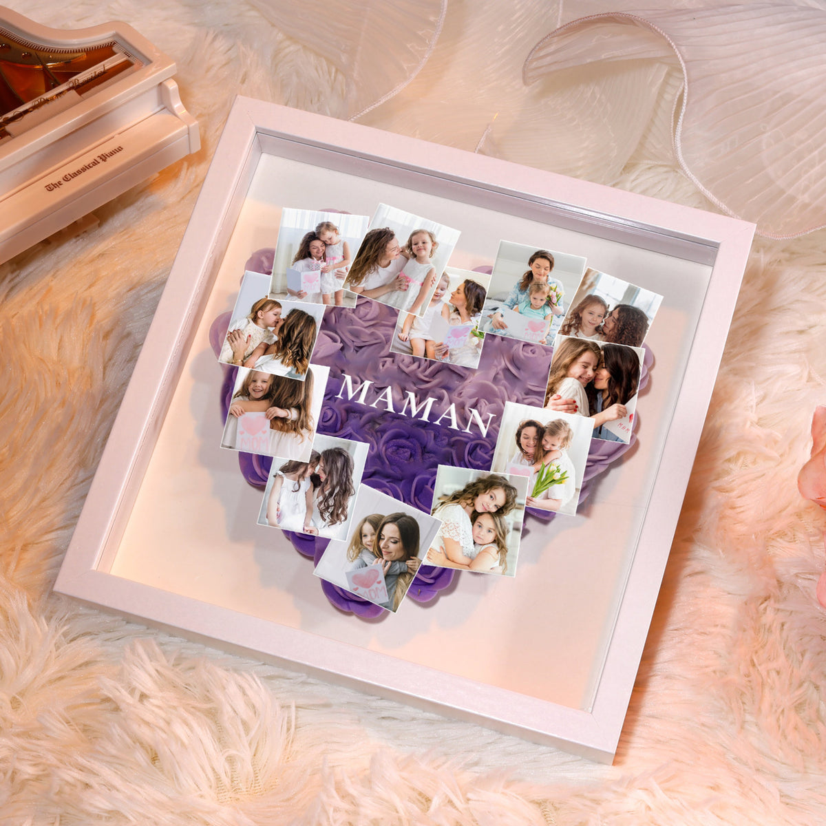 Custom Mama Photo - Custom Flower Frame Box - Gift For Mom, Mother's Day Gift