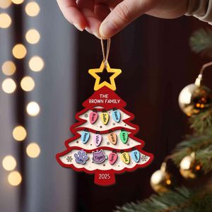Personalized Family Tree Ornament 2025, Custom Family With Pet Ornament, Large Family Ornament, 2025 Christmas Ornament, Christmas Gifts