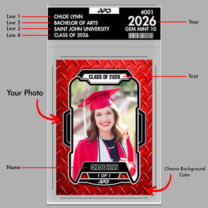 Custom Grad Photo Trading Card Keepsake - Acrylic Block