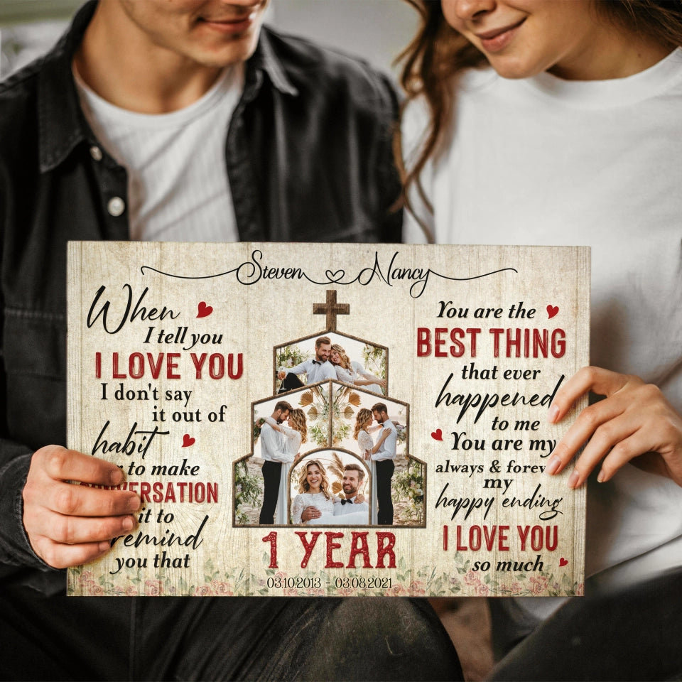 You Are The Best Thing That Ever Happened To Me, Happy Wedding Anniversary Gifts, Marriage Gifts, Personalized Canvas For Couple