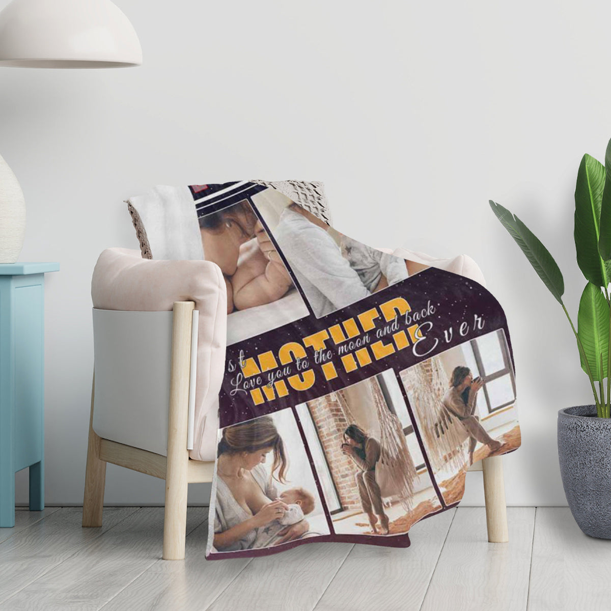 I Love Mom To The Moon And Back - Personalized Blanket - Photo Gift For Mom, Mother's Day, Birthday Gift