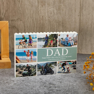 Personalized Photo Puzzle Blocks, Gift for Daddy, Custom Father's Day Gift, Adult DIY Building Set, Family Memory Wall Art