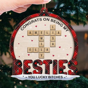 Congrats On Being My Sister - Personalized Shaped Ornament - Christmas Gift For Sisters, Besties