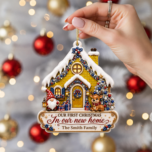 First Christmas in Our New Home - Family Ornament - Real 3D Raised Ornament
