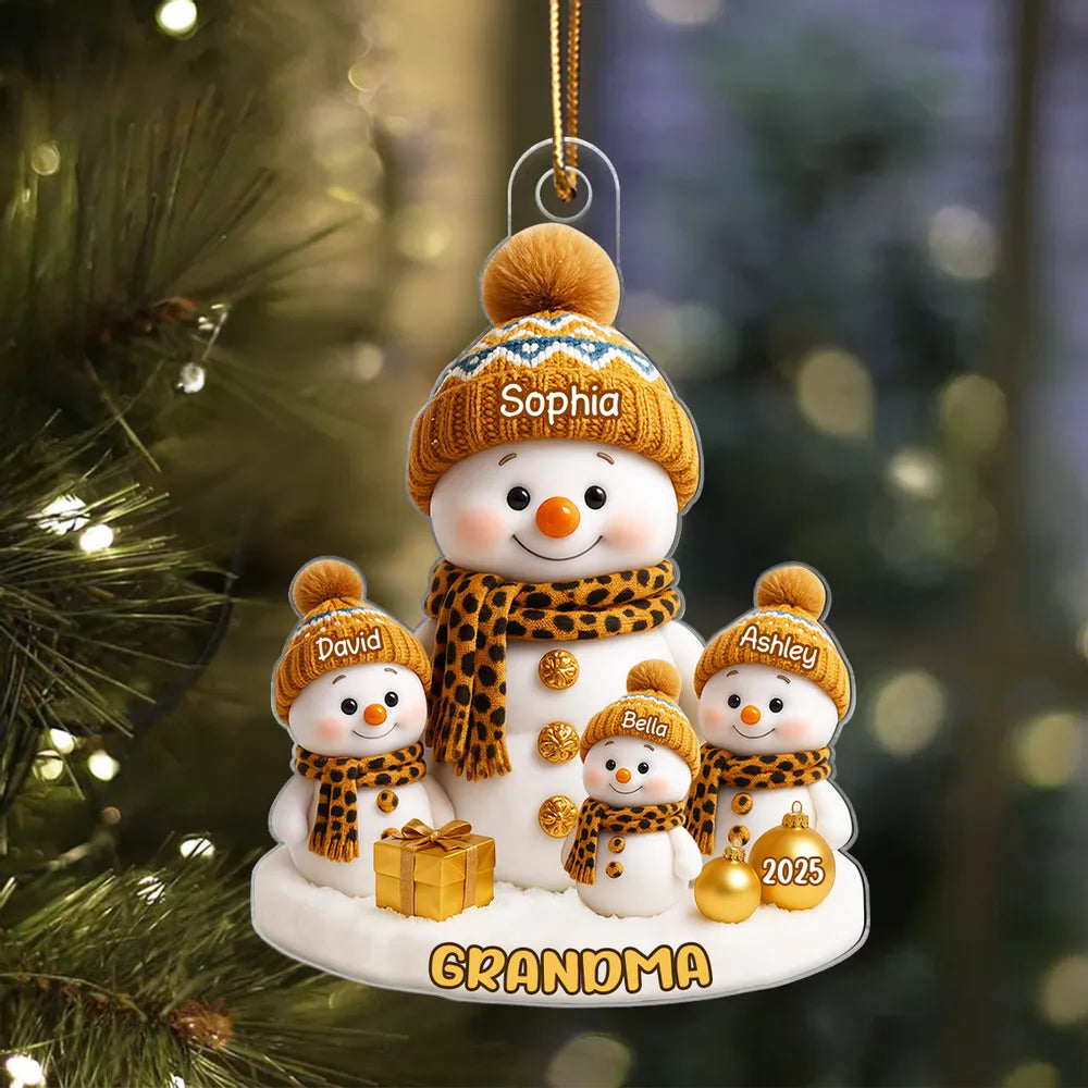 Grandma's Little Snowman Personalized Acrylic Ornament, Christmas Gift for Grandma