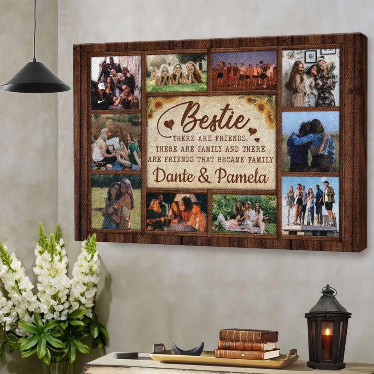 Personalized Canvas Prints, Custom Photo, Bestie Photo Collage, Best Friend Gift, Bestie Gift, There Are Friends Became Family