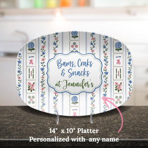 Mahjong Personalized Platter, Game Night, Mahjong Gifts, Mahj Girls Party Decor, Mahjong Dessert Plate