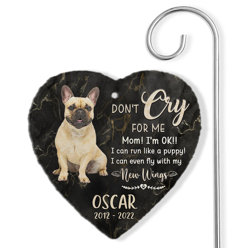 I Can Fly With My New Wings Memorial Dog Photo - Personalized Slate Plaque - Memorial Gift For Pet Owner