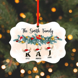 Custom Family First Letter Name Christmas Irregular - Personalized Ornament - Christmas Gift For Family