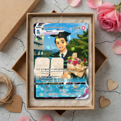 Custom Graduation PKM Card, Graduate Gift, Class of 2026, Personalized Photo Card, Graduation Keepsake Trading Card