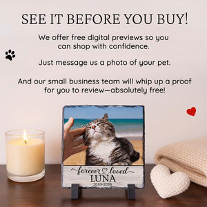 Personalized Dog Cat Memorial Photo Slate In Loving Memory Keepsake