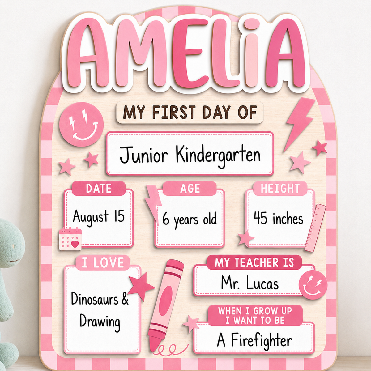Custom First Day Of School Sign, Back To School Sign for Preschool, Kindergarten 1st Day of School Photo Prop