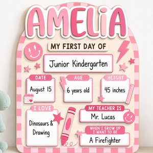 Custom First Day Of School Sign, Back To School Sign for Preschool, Kindergarten 1st Day of School Photo Prop