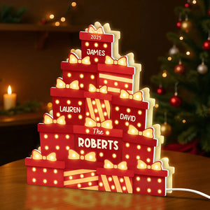 Christmas Family Gifts Box - Personalized Light Box - Gift For Family, Christmas Home Decoration