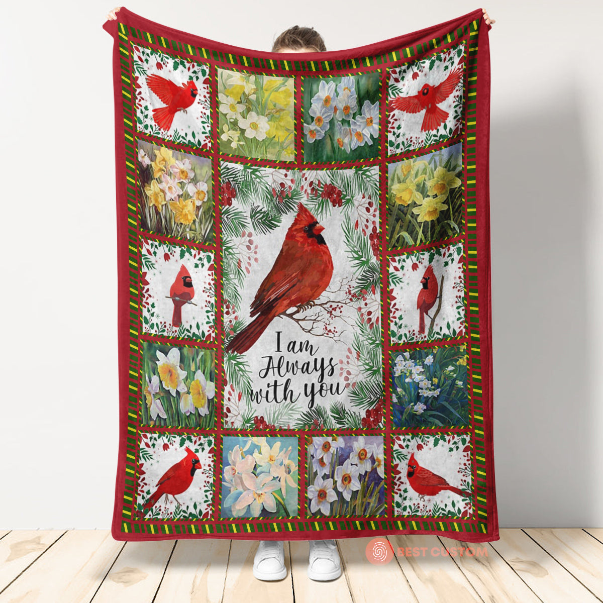 Cardinal Memorial Blanket, Cardinal Bird I Am Always With You 4_c91ab453-a043-48f5-91fd-7670e9deb7f4.jpg