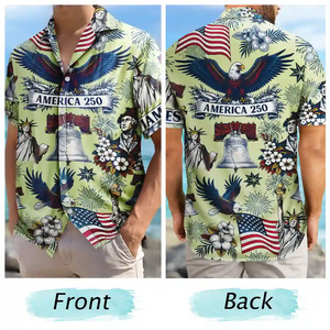 USA 250 Anniversary Eagle 1776 2026 - Personalized Hawaiian Shirt - Patriotic Gift, 4th Of July, 250th Anniversary Gift For Family