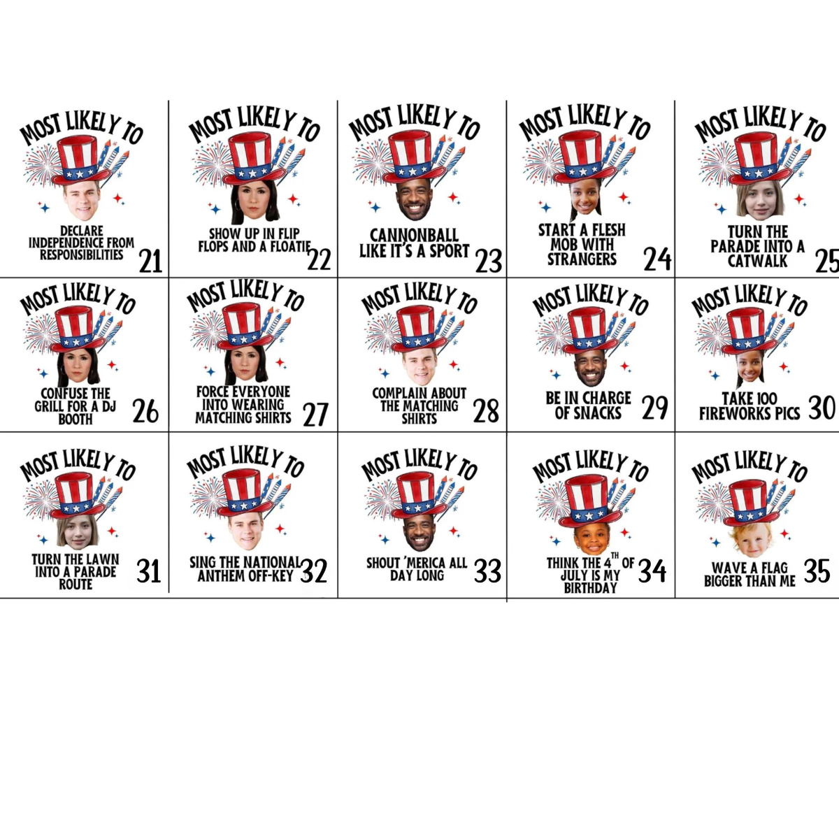 Custom Photo Funny 4th of July Shirts, Most Likely To Fourth of July TShirts, Family Matching Independence Day Tees, Patriotic Group Shirts