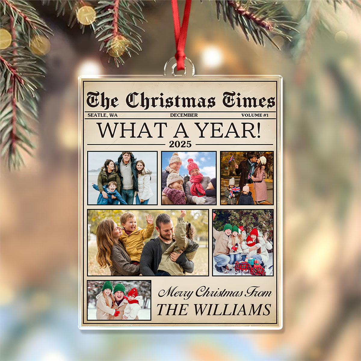 Custom Photo The Christmas Times What A Year - Personalized Acrylic Ornament - Christmas Gift For Family