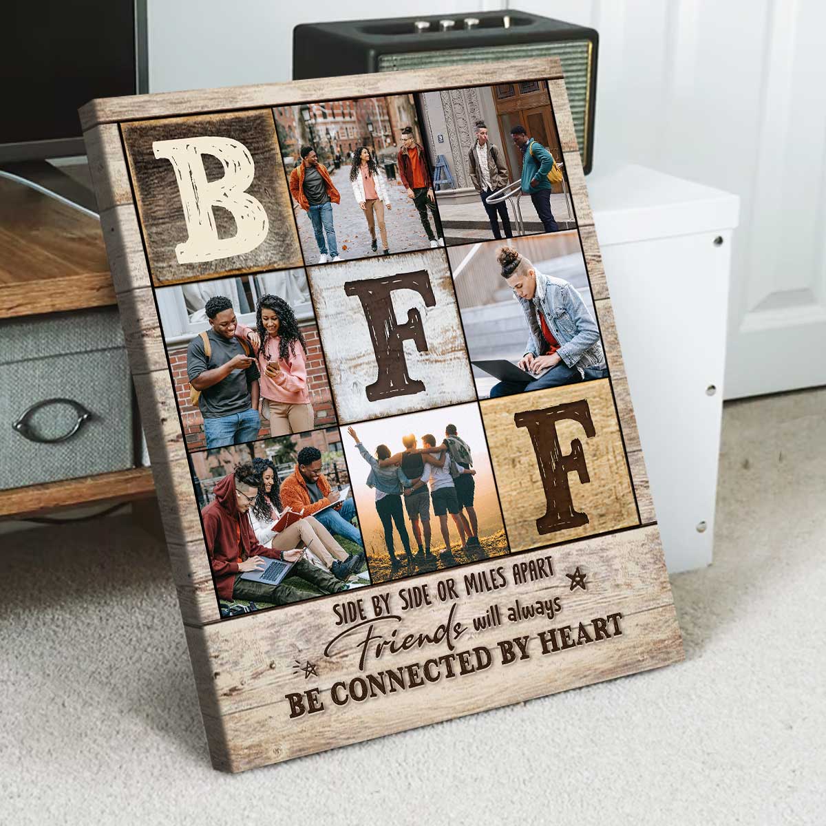 Best Friend Photo Collage Canvas, Unique Best Friend Gifts, Personalized Birthday Gifts for Best Friend