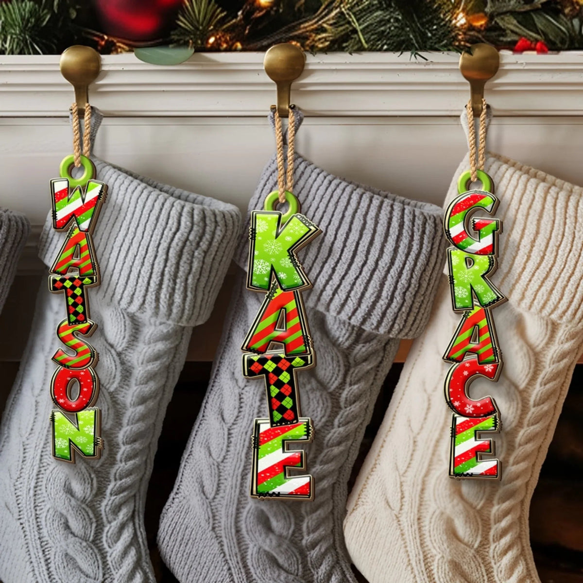 Custom Green Christmas Letter Ornament, Christmas Birthday Gifts For Family, The Perfect Dose Of Holiday Joy