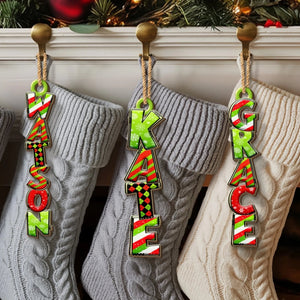 Custom Green Christmas Letter Ornament, Christmas Birthday Gifts For Family, The Perfect Dose Of Holiday Joy