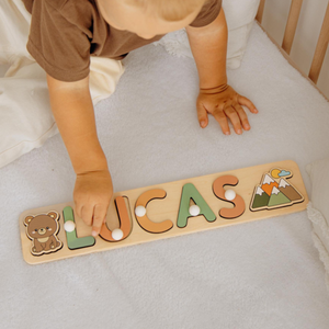 Baby Girl Birthday Gift, Cute Nursery Decor, Pink Name Puzzle with Flower, Cute New Baby Gift, Easter Gift for Kids, Gift for Niece