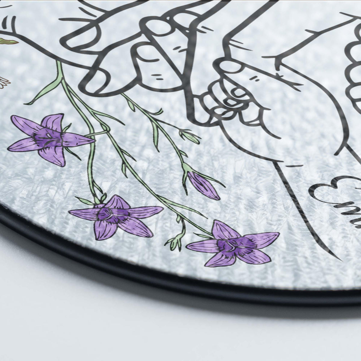 You Hold Hands Also Our Hearts - Personalized Stained Glass Suncatcher - Gift For Mom, Mother's Day, Birthday Gift