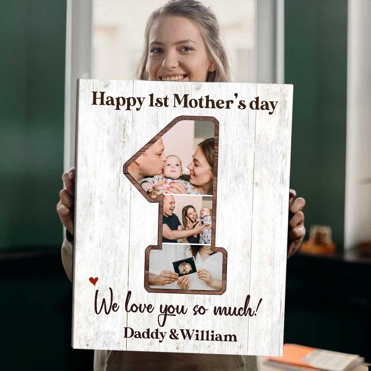 Happy 1st Mother's Day Custom Photo - Personalized Canvas - First Time Mother Gifts