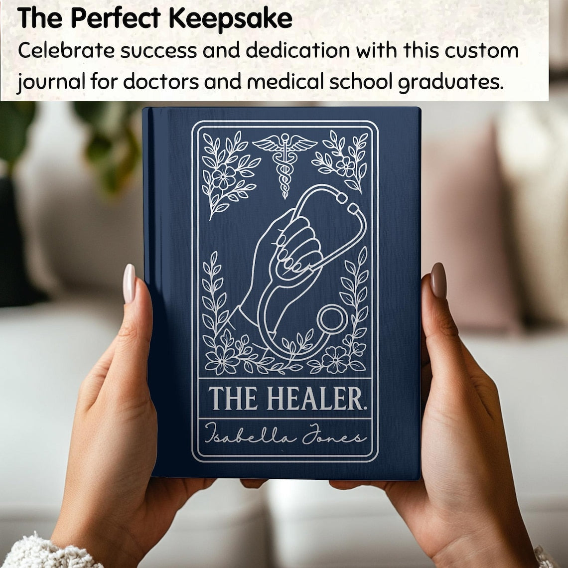 The Healer Card Journal- Personalized Doctor Appreciation Gifts, Physician Notebook, Medical School Graduation Gift, Medical Student Gift