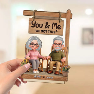 You & Me We Got This 3D Effect Couple - Personalized Wooden Plaque - Anniversary, Valentine's Day Gift For Couple