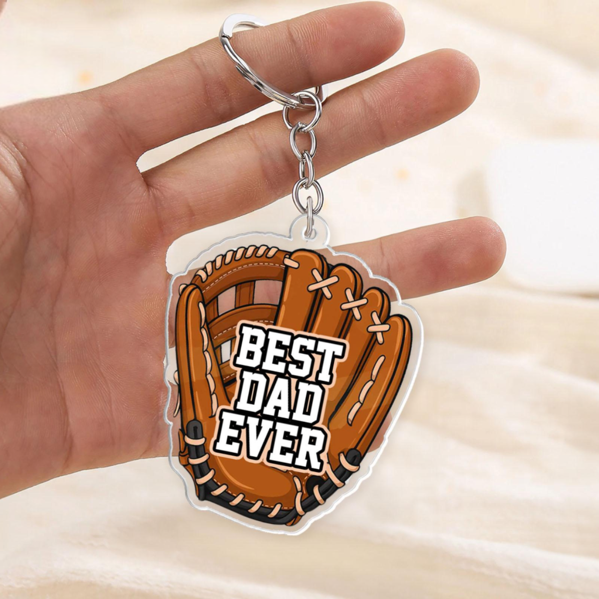 Custom Baseball Keychain For Dad, Custom Dad Keychain With Kid Names Charm, Father's Day Gifts, Baseball Lover, Gift For Baseball Dad