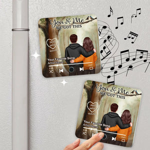 You & Me Custom Name - Personalized Music Fridge Magnet - Gift For Couple