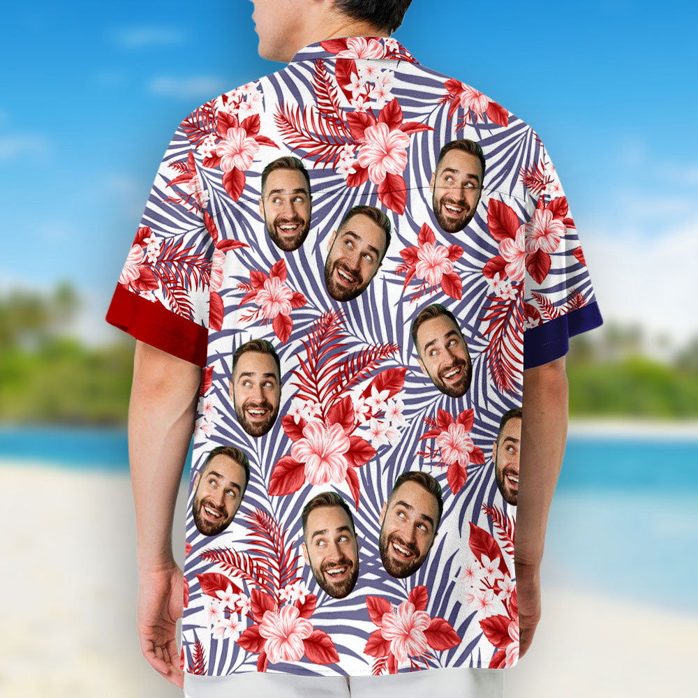 Best American Dad Floral Hawaiian Shirt - Personalized Hawaiian Shirt - Gift For American Dad, Summer Gift, 4th of July