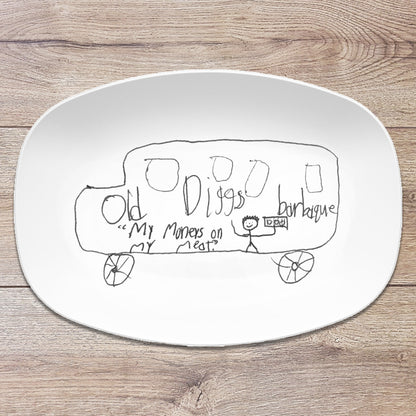 Custom Drawing Artwork Platter, Mother's Day gift, Father's Day gift, Birthday Gift, Christmas Gift For Family